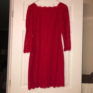Adrianna Papell Red Lace Dress